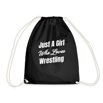 Just A Girl Who Loves Wrestling Martial Arts - Drawstring Bag - black - Front