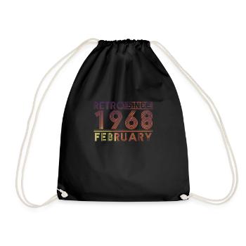 Anniversaire rétro février 1968 - Ligne de coucher de soleil - Sac de sport léger - noir - Devant
