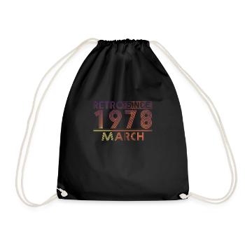 Rétro Anniversaire Mars 1978 - Ligne Coucher de soleil - Sac de sport léger - noir - Devant