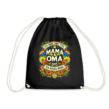 Geschenk Oma Baby Nachwuchs Mama Sprüche - Turnbeutel - Schwarz - Vorne