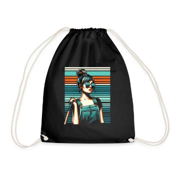 Garten Geschenk Gärtnerin Geburtstag Geschenk - Turnbeutel - Schwarz - Vorne