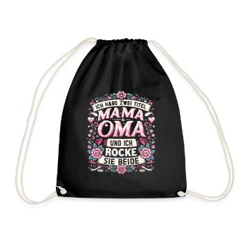 Geschenk Oma Baby Nachwuchs Mama Sprüche - Turnbeutel - Schwarz - Vorne