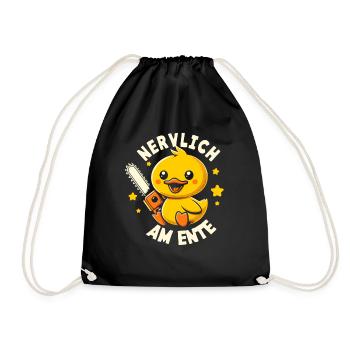 Stress Gestresst Nerven Arbeit Geschenk Spruch - Turnbeutel - Schwarz - Vorne