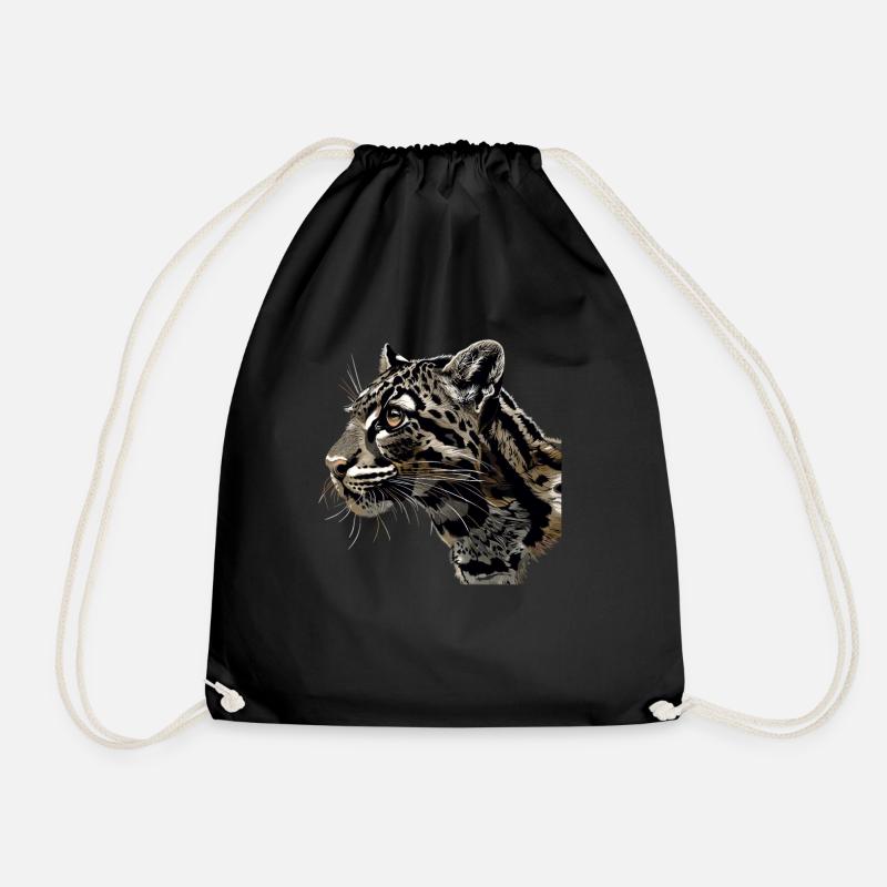 Clouded Leopard Nebelparder - Turnbeutel - Schwarz