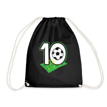 10e anniversaire 10 ans de football Joueur de football - Sac de sport léger - noir - Devant