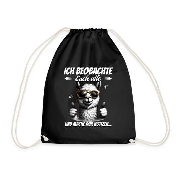 Je vous surveille tous et je prends des notes - Sac de sport léger - noir - Devant