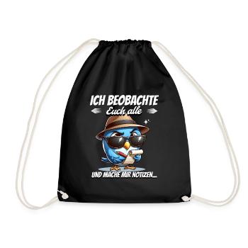 Je vous surveille tous et je prends des notes - Sac de sport léger - noir - Devant