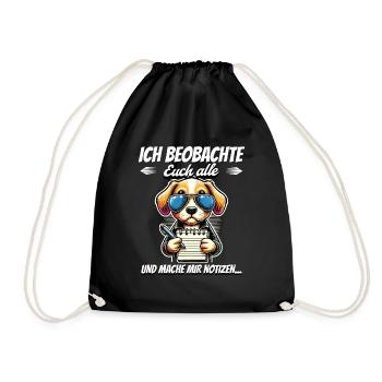 Je vous surveille tous et je prends des notes - Sac de sport léger - noir - Devant