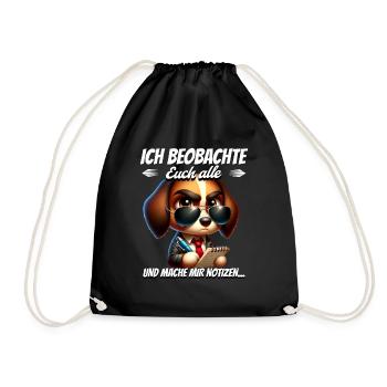 Je vous surveille tous et je prends des notes - Sac de sport léger - noir - Devant