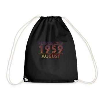 Retro Geburtstag August 1959 - Sunset line - Turnbeutel - Schwarz - Vorne