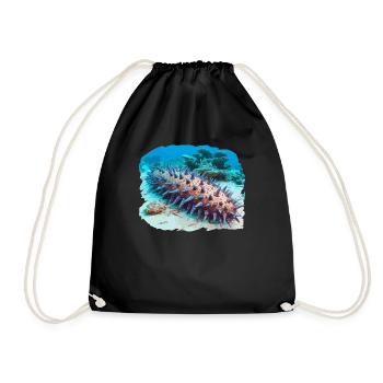 Sea Cucumber Seegurken Seegurke - Turnbeutel - Schwarz - Vorne