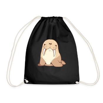Walrus Walrosse Walross - Turnbeutel - Schwarz - Vorne