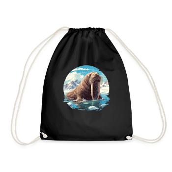 Walrus Walrosse Walross - Turnbeutel - Schwarz - Vorne