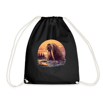 Walrus Walrosse Walross - Turnbeutel - Schwarz - Vorne