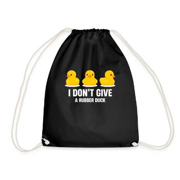 Lifeguard Funny Rubber Duck for Kids - Drawstring Bag - black - Front