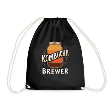 Kombucha Brewer Enthusiast - Drawstring Bag - black - Front