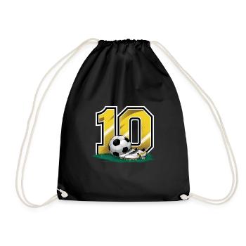 10e anniversaire 10 ans de football Joueur de football - Sac de sport léger - noir - Devant