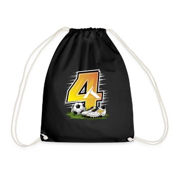 4ème anniversaire 4 ans de football Joueur de football - Sac de sport léger - noir - Devant
