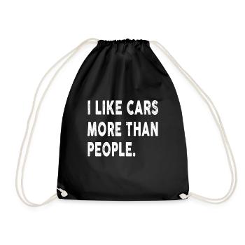 I like cars more than people Funny Car lover - Turnbeutel - Schwarz - Vorne