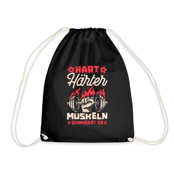 Bodybuilding bodybuilders - Drawstring Bag - black - Front