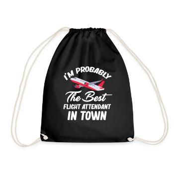 I'm probably the best flight attendant - Drawstring Bag - black - Front