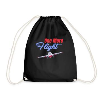 One More Flight Flight Attendant Airline Travel - Drawstring Bag - black - Front