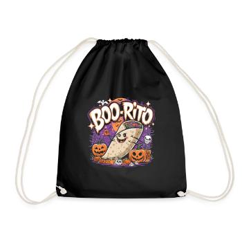 Boo-Rito Halloween Burrito Cute Ghost Pumpkin - Turnbeutel - Schwarz - Vorne