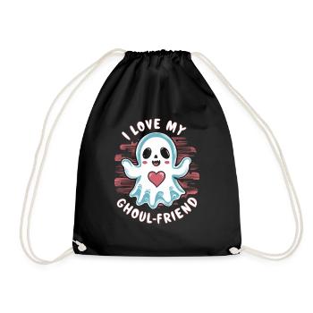 J’aime mon ami goule mignon fantôme Halloween - Sac de sport léger - noir - Devant