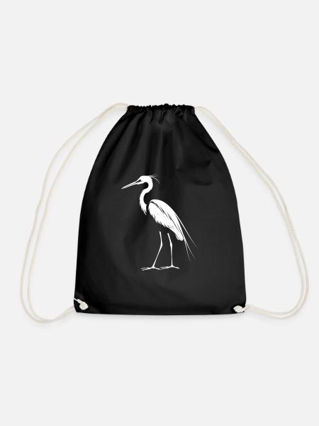 Heron Reiher - Turnbeutel - Schwarz