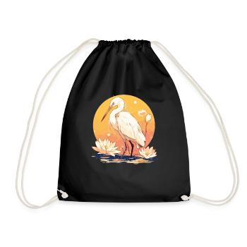 Heron Reiher - Turnbeutel - Schwarz - Vorne