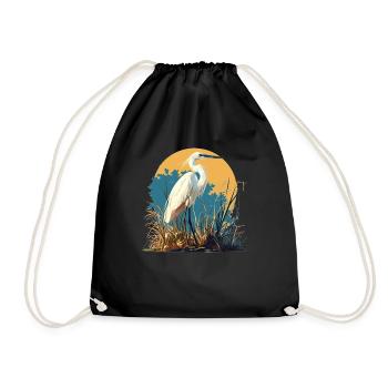 Heron Reiher - Turnbeutel - Schwarz - Vorne