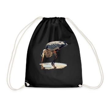 Heron Reiher - Turnbeutel - Schwarz - Vorne