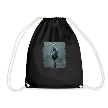 Heron Reiher - Turnbeutel - Schwarz - Vorne