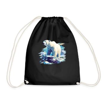 Polar Bear Eisbären Eisbär - Turnbeutel - Schwarz - Vorne