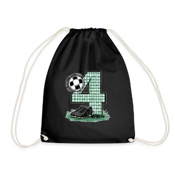 4ème anniversaire 4 ans de football Joueur de football - Sac de sport léger - noir - Devant