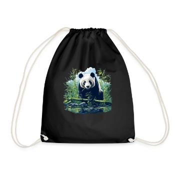 Giant Panda Große Pandas Großer Panda - Turnbeutel - Schwarz - Vorne