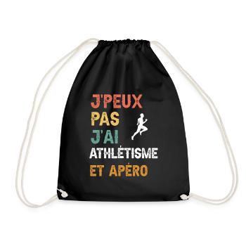 je peux pas j'ai athlétisme et apéro vintage - Sac de sport léger - noir - Devant