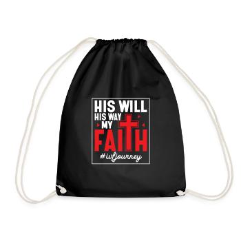 His Will His Way My Faith #IVFJourney Infertility - Turnbeutel - Schwarz - Vorne