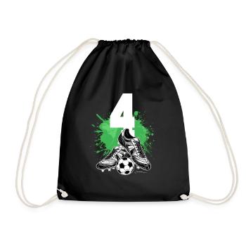 4ème anniversaire 4 ans de football Joueur de football - Sac de sport léger - noir - Devant