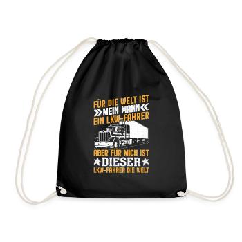 LKW Fahrer Trucker Spruch - Turnbeutel - Schwarz - Vorne