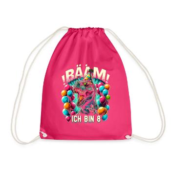 8 Jahre Geschenk Geburtstag Junge Mädchen - Turnbeutel - Fuchsia - Vorne