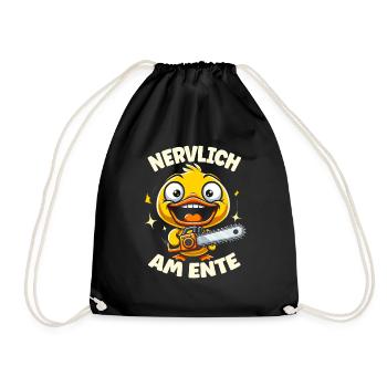 Stress Gestresst Nerven Arbeit Geschenk Spruch - Turnbeutel - Schwarz - Vorne
