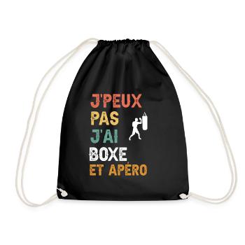 I can't I boxed and vintage aperitif - Drawstring Bag - black - Front
