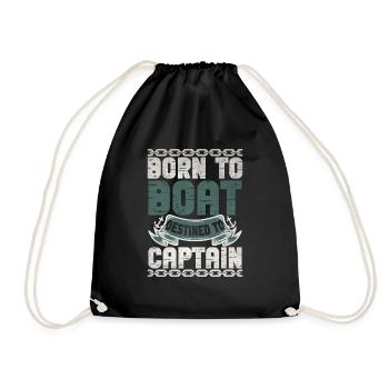 Boat Captain Funny Boat Sailing Lake Boater - Drawstring Bag - black - Front