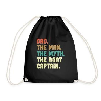 Boat Captain Funny Boat Sailing Lake Boater - Drawstring Bag - black - Front