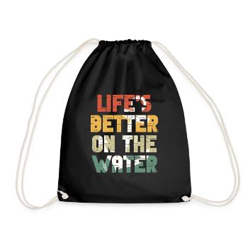Boat Captain Funny Boat Sailing Lake Boater - Drawstring Bag - black - Front