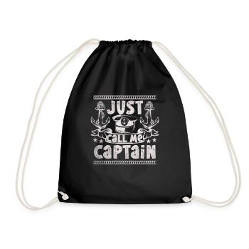 Boat Captain Funny Boat Sailing Lake Boater - Drawstring Bag - black - Front