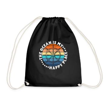 Boat Captain Funny Boat Sailing Lake Boater - Drawstring Bag - black - Front