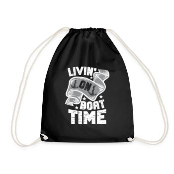 Boat Captain Funny Boat Sailing Lake Boater - Drawstring Bag - black - Front