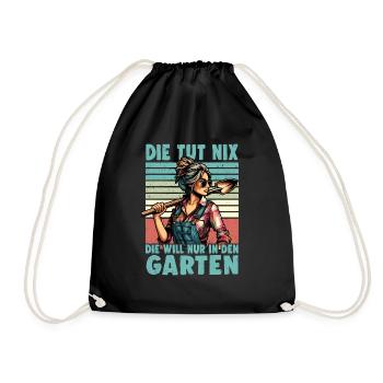 Garten Geschenk Gärtnerin Geburtstag Geschenk - Turnbeutel - Schwarz - Vorne